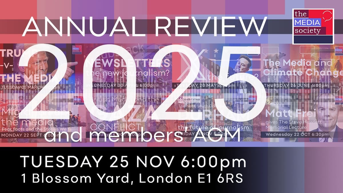 TOMORROW: Media Society AGM